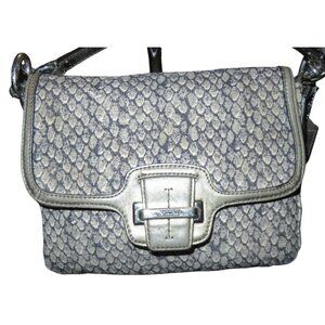 Coach 2013 Taylor Grey Snake Print Canvas & Leather trim Crossbody handbag